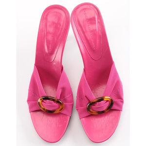 DONALD J PLINER NWT pink leather mesh mule sandals